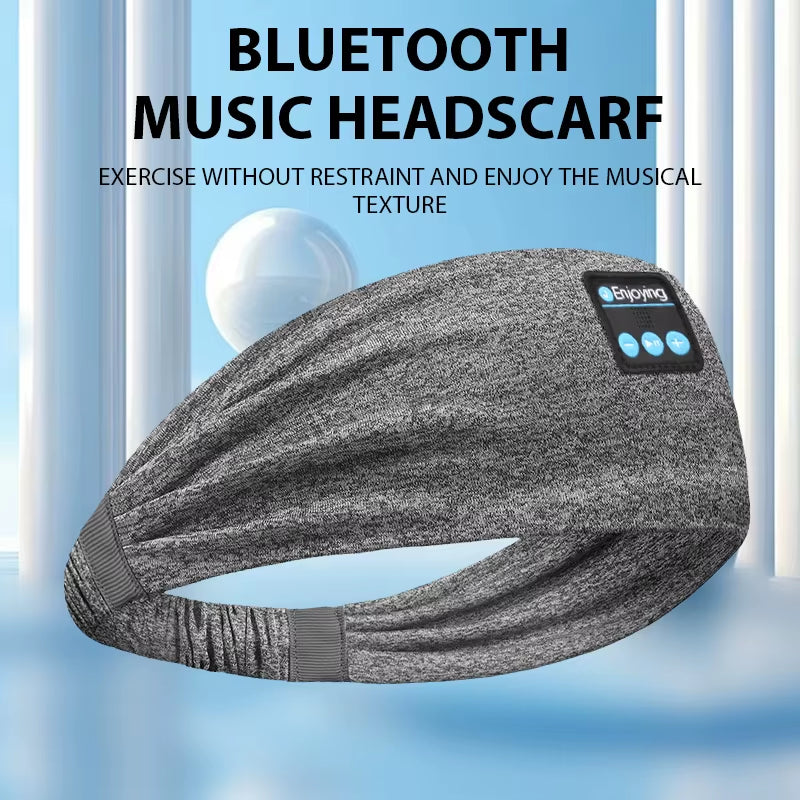 Wireless Bluetooth Headband Sleeping Headphones Sports Earphone/Headscar Music Hat with HD Stereo Speakers Eye Mask for Side Sl