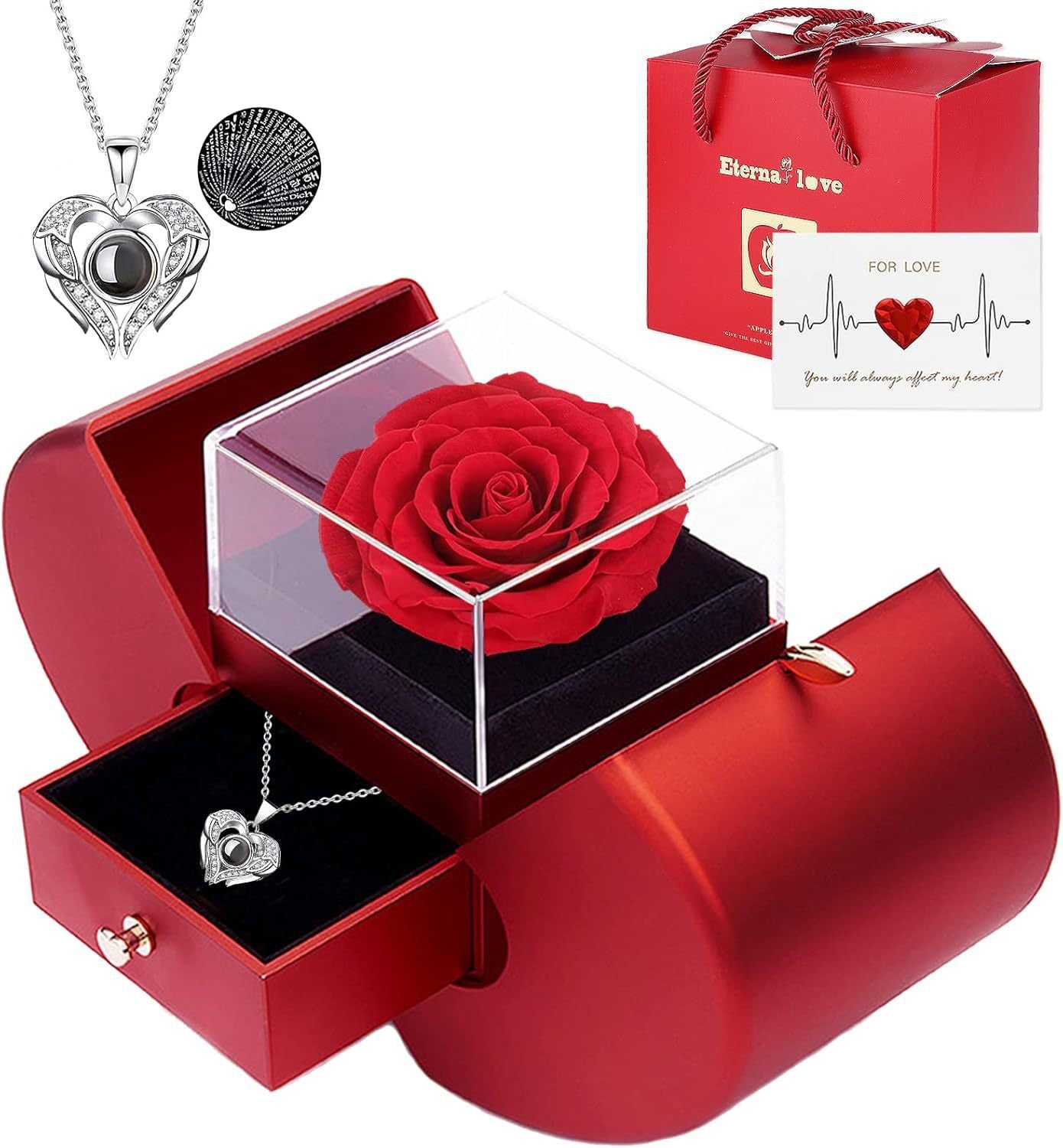 Eternal Rose Apple Jewelry Gift Box Necklace – The Perfect Gift