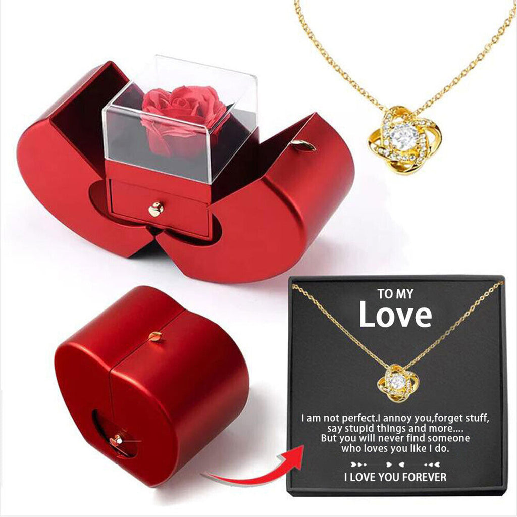 Eternal Rose Apple Jewelry Gift Box Necklace – The Perfect Gift