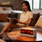 Creative Fireplace Aroma Diffuser Flame Air Humidifier Waterless Colorful Lights with Remote for Home Bedroom Holiday Gifts