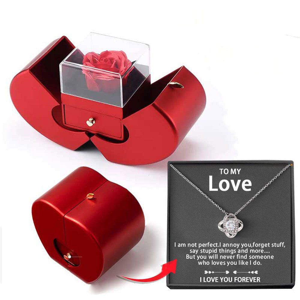 Eternal Rose Apple Jewelry Gift Box Necklace – The Perfect Gift