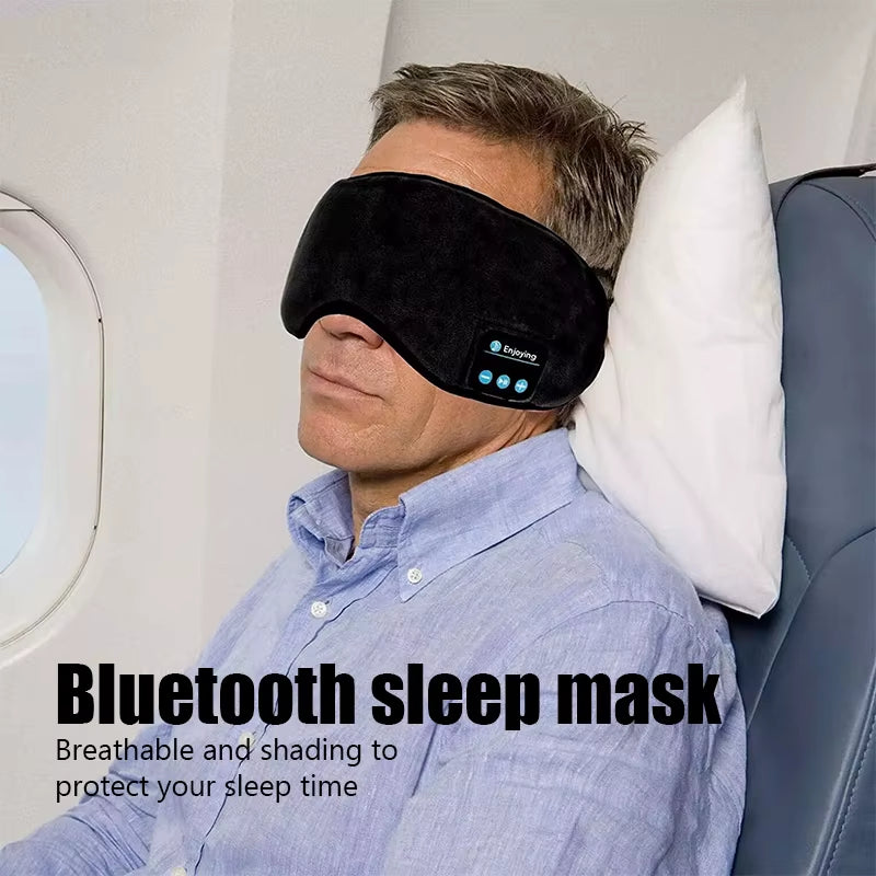 Bluetooth Wireless Headphones Sleeping Eye Mask Earphones Smart Music Sleep Headband Soft Elastic Eye Cover Headset Yoga Travel