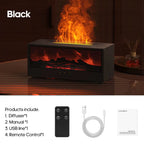 Creative Fireplace Aroma Diffuser Flame Air Humidifier Waterless Colorful Lights with Remote for Home Bedroom Holiday Gifts