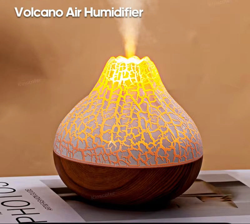 300Ml Volcano Air Humidifier Desktop Electric USB Humidificadore Water Mist Diffuser Purifier Air Freshener with 7 Colors Night