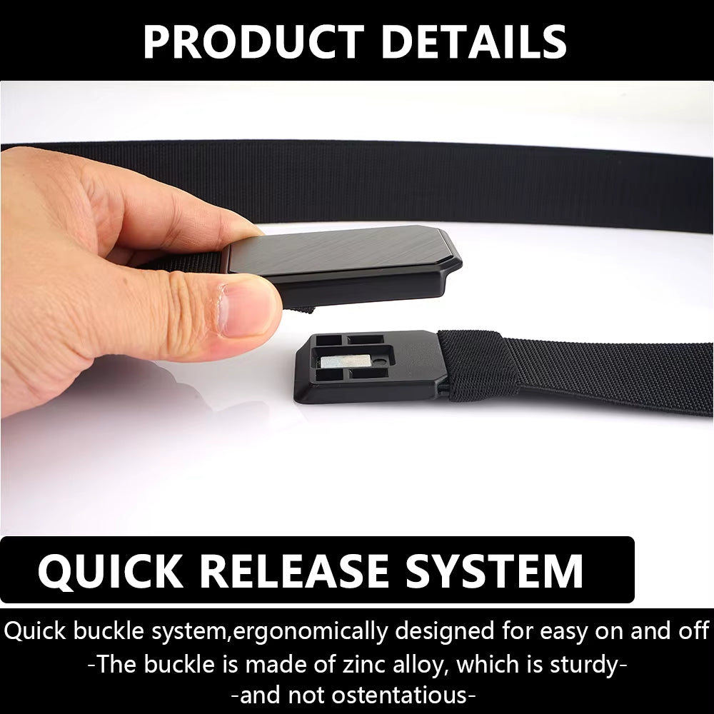 New Magnetism Alloy Quick Release Pluggable Buckle Elastic Belts for Men Durable Tactical Belt Cowboy Outdoor Belt Hunting
