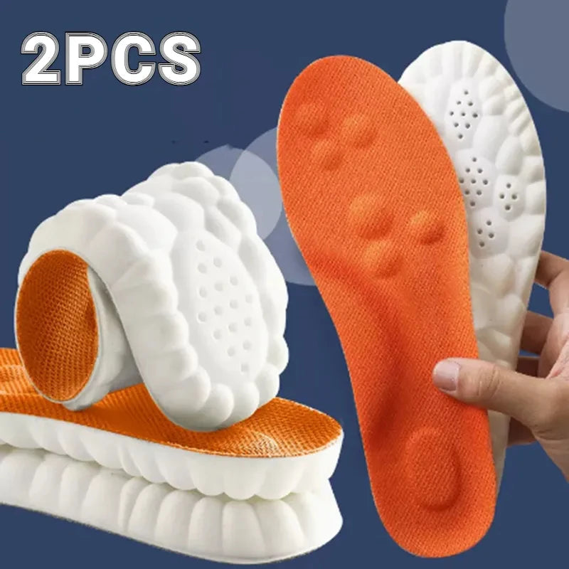 New 4D Massage Insoles Super Soft Sports Shoes Insole for Feet Running Baskets Shoe Sole Arch Support Orthopedic Inserts Unisex
