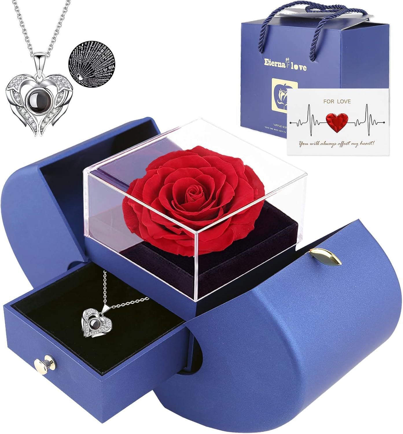 Eternal Rose Apple Jewelry Gift Box Necklace – The Perfect Gift