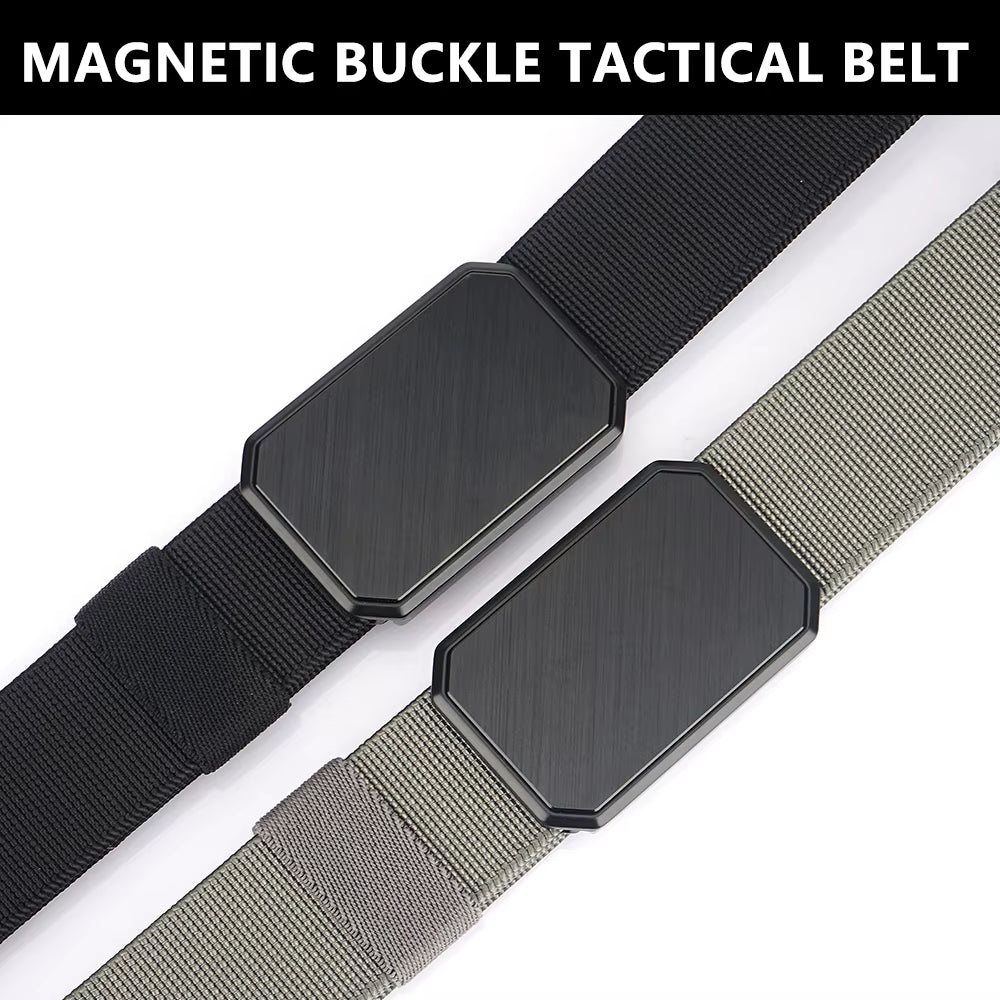 New Magnetism Alloy Quick Release Pluggable Buckle Elastic Belts for Men Durable Tactical Belt Cowboy Outdoor Belt Hunting