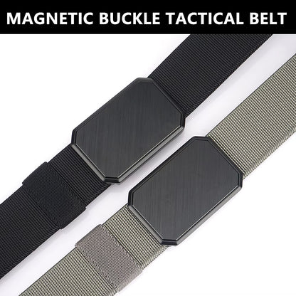 New Magnetism Alloy Quick Release Pluggable Buckle Elastic Belts for Men Durable Tactical Belt Cowboy Outdoor Belt Hunting