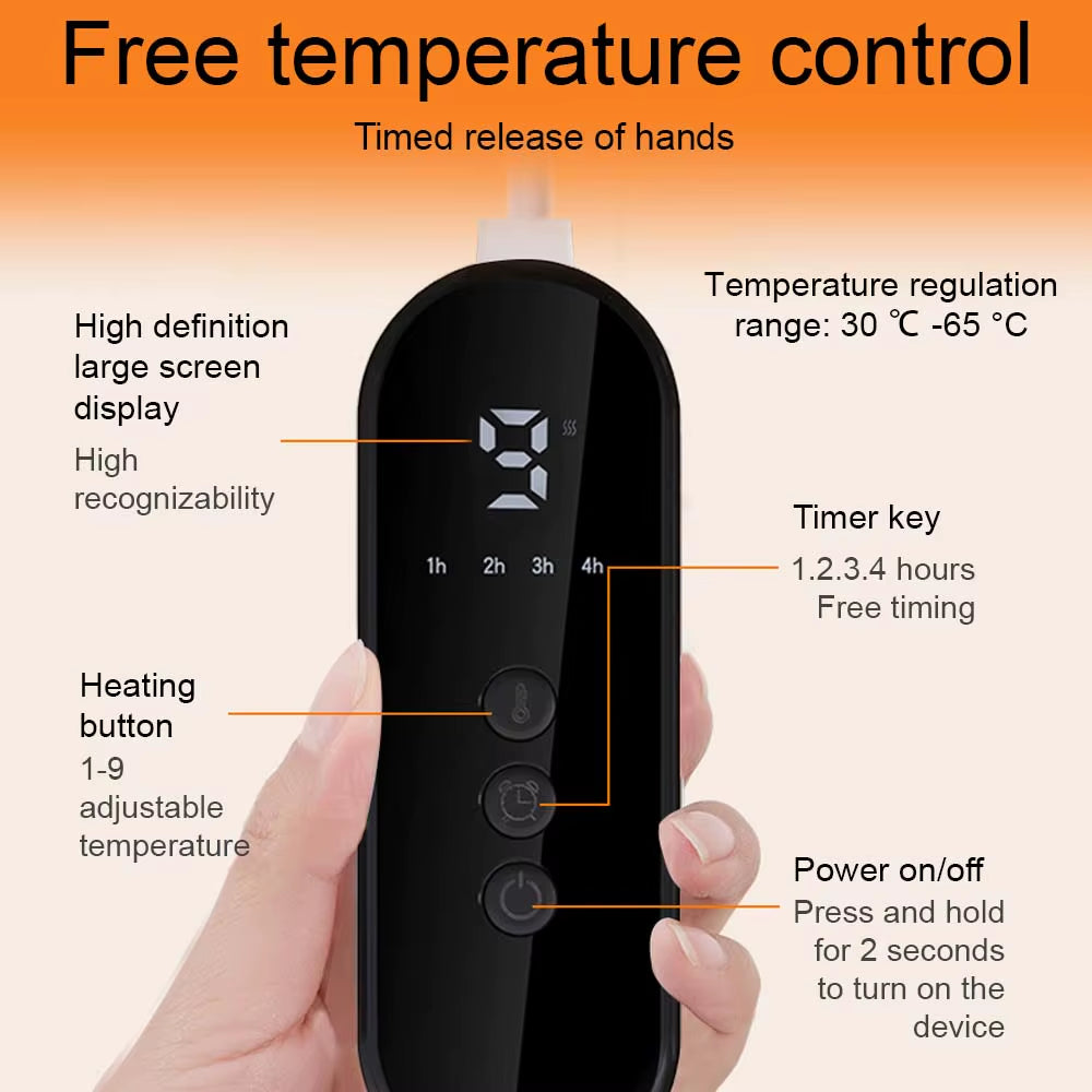 Electric Heated Foot US/EU Warmers Soft Feet Heating Pad 9-Gear Adjustable Temperature Electric Shoe Heating Pad 40*40CM/40*76CM