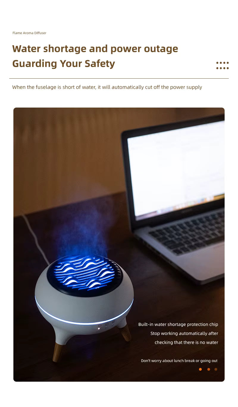 Flame Jellyfish Aroma Diffuser & Humidifier with Colorful Lights & Remote